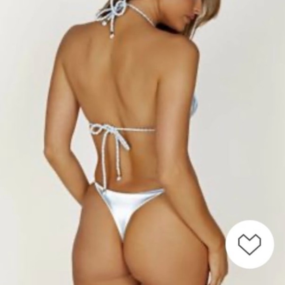 Meshki Melina Braided Bikini Bottoms Arctic Blue - Picture 3 of 10